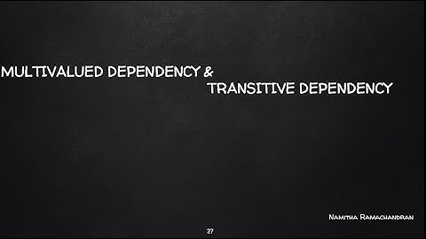 MULTI VALUED DEPENDENCY  &TRANSITIVE DEPENDENCY