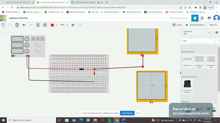 HALF-WAVE RECTIFIER USING TINKERCAD SIMULATION