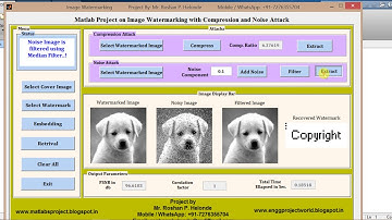Matlab Code for Image Watermarking with compression using DWT DCT
