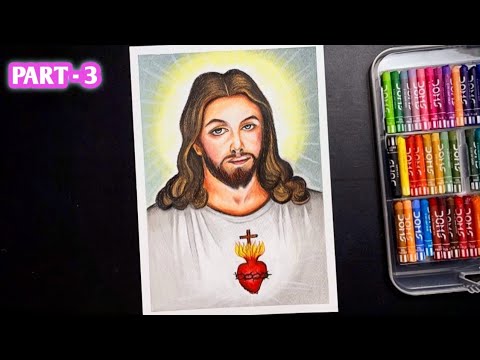 Lord Jesus Christ Drawing PART-3 ,How to draw Lord Jesus with Oil ...