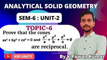 Problems on reciprocal cone | #analytical solid geometry | SEM-6