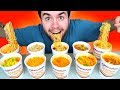 TRYING EVERY CUP OF RAMEN NOODLES! - Flamin' Hot Spicy Noodles Taste Test Challenge!