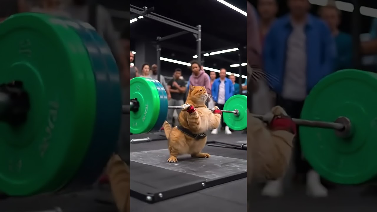 Чемпион по тяжёлой атлетике — кот