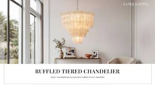 Ruffled Tiered Chandelier Sculptural Layers Of Light Modern Elegance