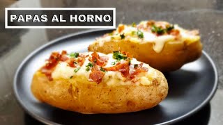 Papas al Horno | Papas Rellenas con Queso y Tocino | Deliciosas