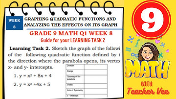 WEEK 8 LEARNING TASK 2 GRAPHING QUADRATIC FUNCTION G9 MATH