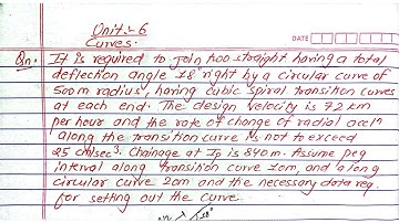 Transition Curve | Types:2 | Numerical | Surveying | BE/Diploma | Prashant YT | Curve | 4th Sem |