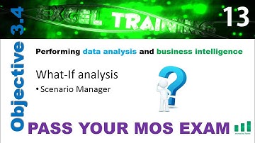 13. Excel Scenario Manager - Compare Data Sets