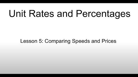 Grade 6 Unit 3 Lesson 5 Comparing Speeds and Prices