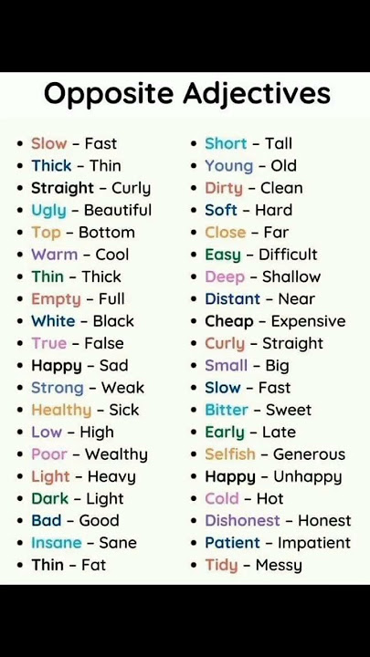 Antonyms 101: Learn the Opposite Meanings of Words #shorts