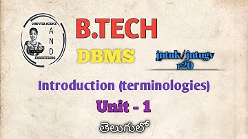 B.Tech JNTUK JNTUGV R20: DBMS Introduction & Terminologies @Blessy_Lectures ✍️💥💕