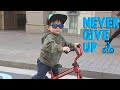 Never give up  zach on bike  2 yrs old raya vlogz