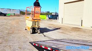Loading Landoll trailer with scissor lift in winter by HeavyHaul HQ 332 views 3 months ago 1 minute, 51 seconds