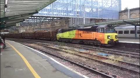 The Class 70 Colas Rail Freight with Load of Logs was passed through at Carlisle Citadel Station.
