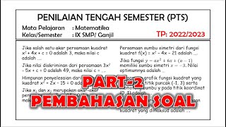 Pembahasan Soal PTS Matematika Kelas 9 Semester 1 SMP/MTs Tahun 2022/2023 [PART-2]