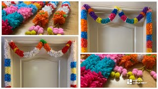 DIY - Shopping bag garland for door decoration | Toran | Festivals | easy toran hangings/backdrop