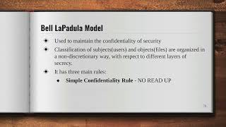 #30 Bell–LaPadula model | Introduction To Classic Security Models | Bell-LaPadula Confidentiality