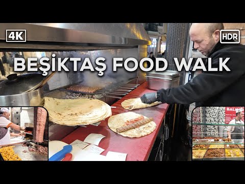 Beşiktaş Food Walk | Istanbul Street Food Tour 4K | Doner, Fish & Turkish Sweets