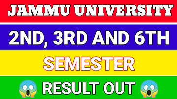 JAMMUUNIVERSITY 2ND, 3RD AND 6TH SEMESTER RESULT OUT 😱 | JK Informer | 19-07-2021