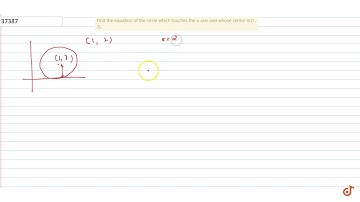 Find the equation of the circle which touches the x-axis and whose
  center is (1, 2).