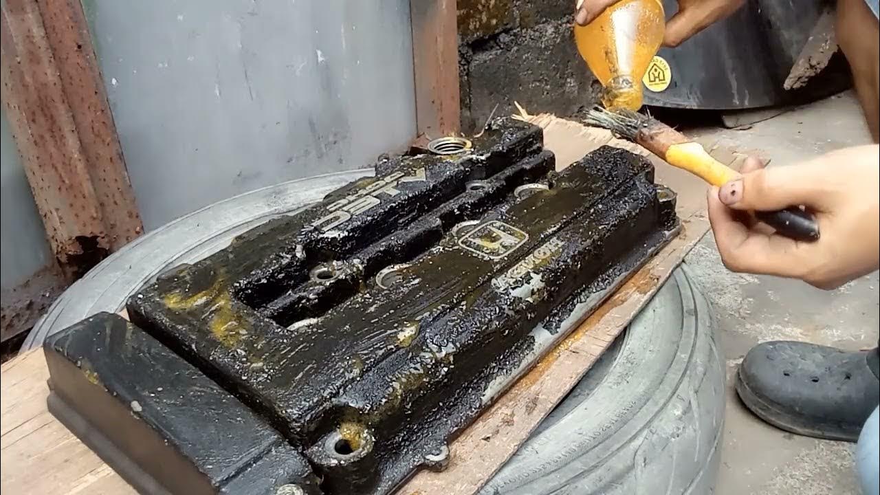 How to paint valve cover using wrinkle paint. YouTube