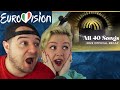 All 40 songs of the Eurovision Song Contest 2022 | AMERICAN COUPLE REACTION