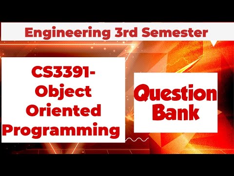 CS3391|Object Oriented Programming|Engineering 3rd semester|Important questions|Engineering king|