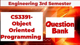 CS3391|Object Oriented Programming|Engineering 3rd semester|Important questions|Engineering king|