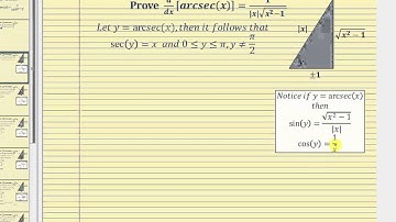 Proof - The Derivative of f(x)=arcsec(x):  d/dx[arcsec(x)]