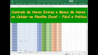 Controle de Horas Extras e Banco de Horas [no Celular na Planilha Excel] screenshot 3