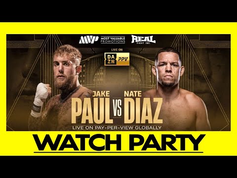 🔴Jake Paul vs. Nate Diaz | LIVE Watch Party Round by Round Commentary