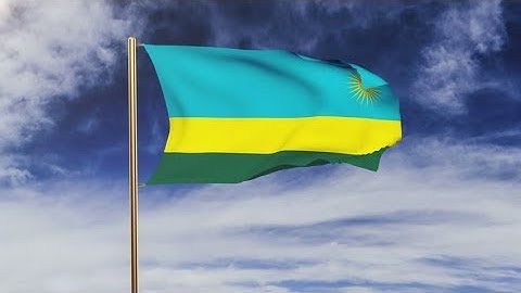 4K Rwanda flag waving in the wind. Green screen, alpha matte. Loopable animation Stock video
