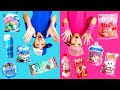Pink Food VS Blue Food Challenge Mukbang 핑크 파란색 음식 챌린지