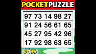 Pocket Puzzle Improve Memory Focus With Number Search Number Searchbrain Training