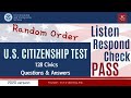 [2022 U.S. Citizenship] 128 Civics Questions & Answers | Random Order | #naturalization #uscis #N400