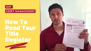 How to read your title register and legal charges