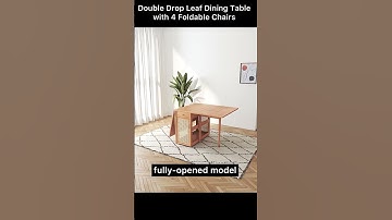 double drop leaf dining table with 4 foldable chairs