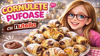 Cornulețe din foietaj cu Nutella 🥐 | Desert rapid și SUPER gustos!