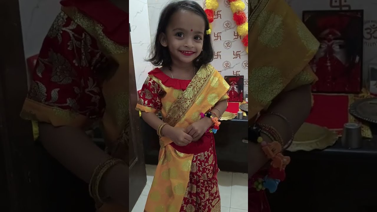 Little Kid’s Saraswati Puja at Home | Happy Saraswati Puja to all  