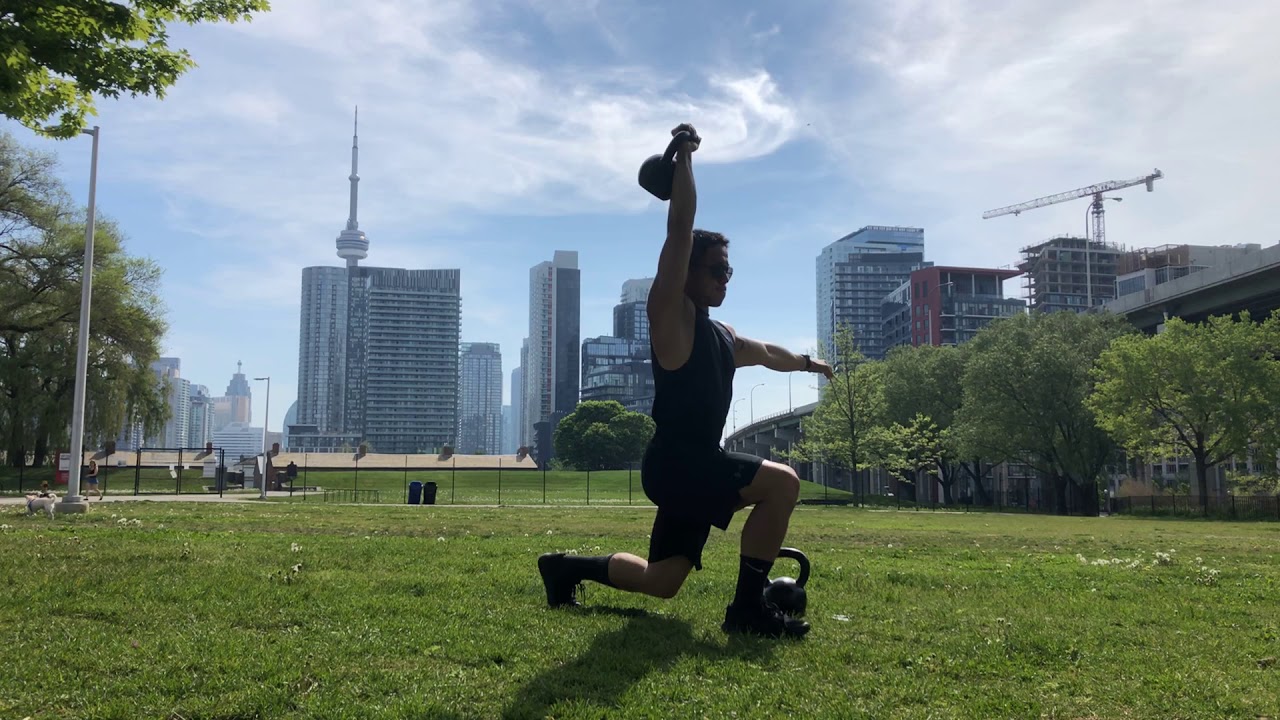 Single Arm KB Overhead Lunge - YouTube