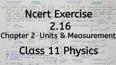 Ncert Exercise 1.14 | Chapter 1 | Units and Measurement | Class 11 Physics