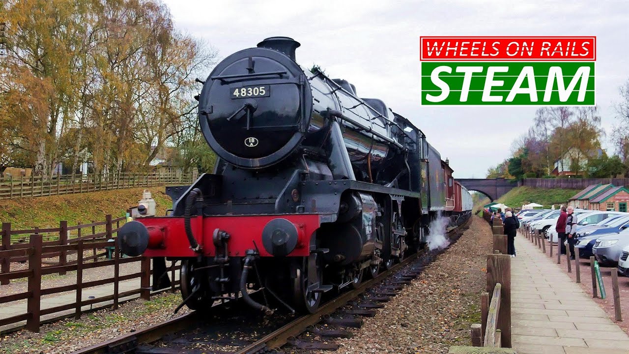 Stanier Eight 48305 heads the Windcutter mineral wagons at Rothley on the Great Central, 20/11/22.