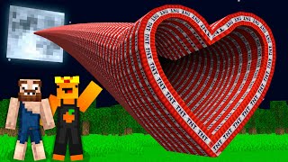 Мы нашли СЕРДЕЧКО ТНТ ТУННЕЛЬ на ЛУНУ в Майнкрафт ! Персик и Боб Minecraft