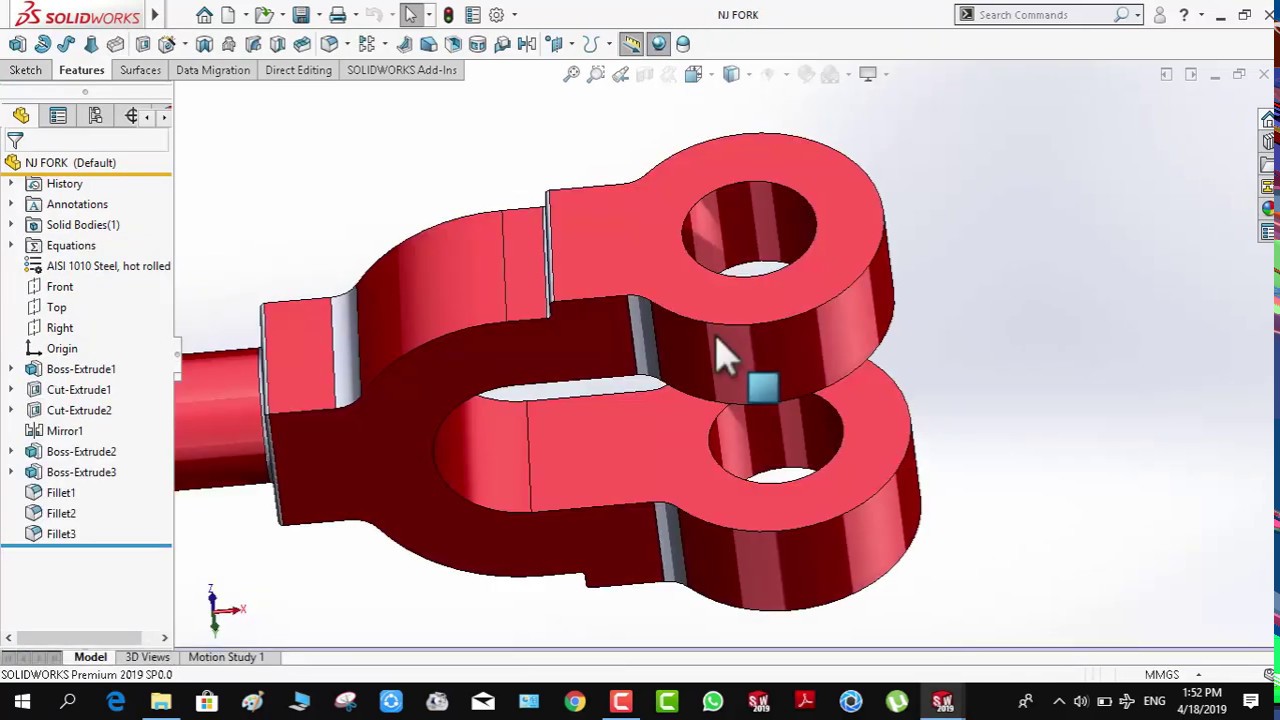 knuckle JOINT design with solid works Parts, Assembly, animation ...