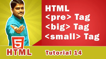 HTML pre Tag | HTML small Tag | HTML big Tag | Pre-formatted Text in HTML - HTML Tutorial 14