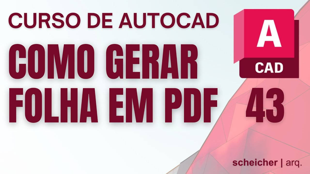 AUTOCAD - Como gerar folha em PDF - YouTube