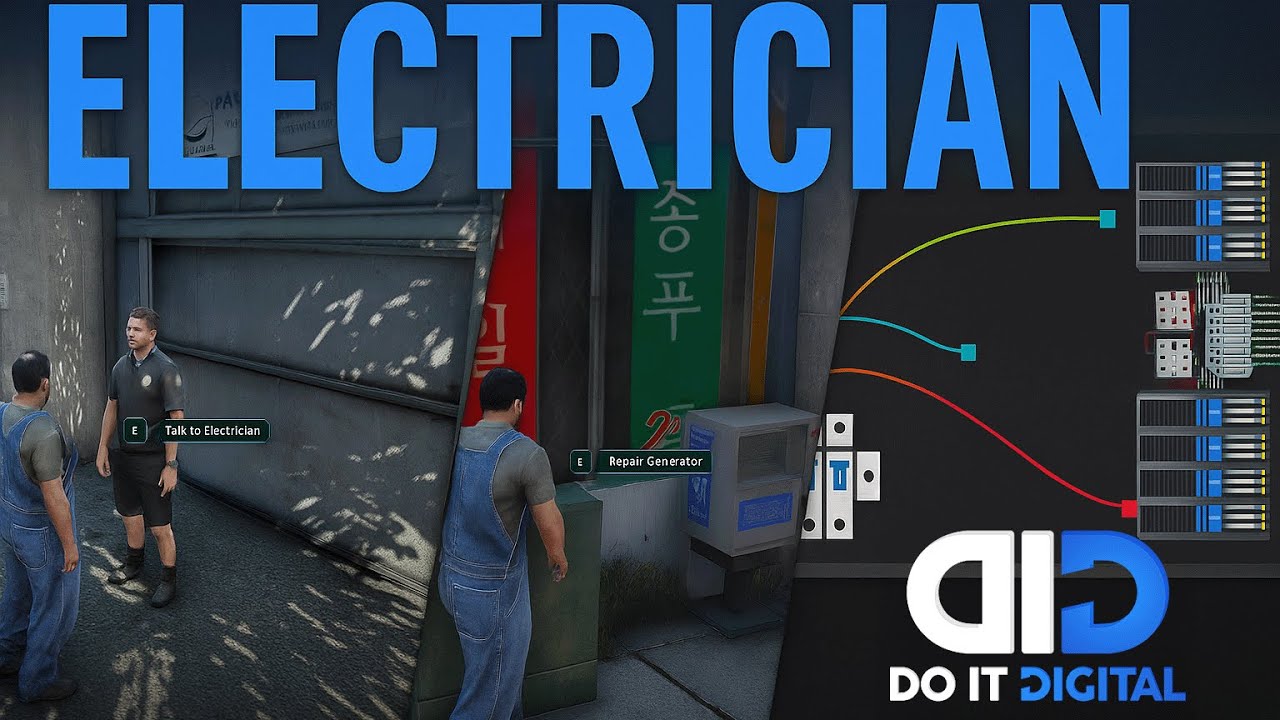 NEW FiveM ELECTRICIAN Job Script – Realistic Electrician Job | Full Showcase