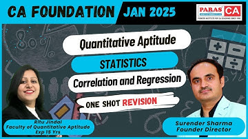 Correlation and Regression One Shot Revision I Statistics I Ritu Jindal I Paras Institute