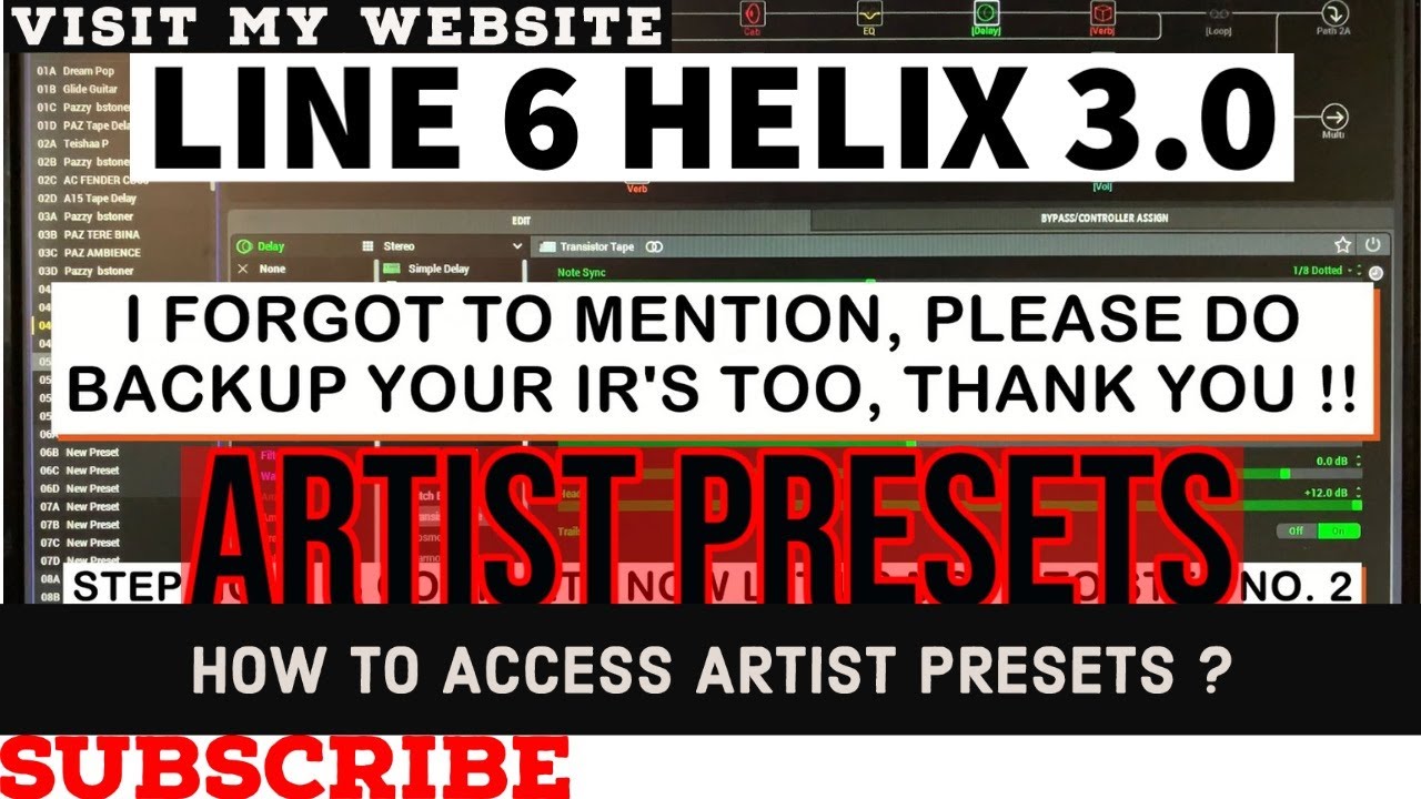 HOW TO ACCESS ARTIST PRESETS IN LINE 6 HELIX 3.0? | ARTIST PRESETS
