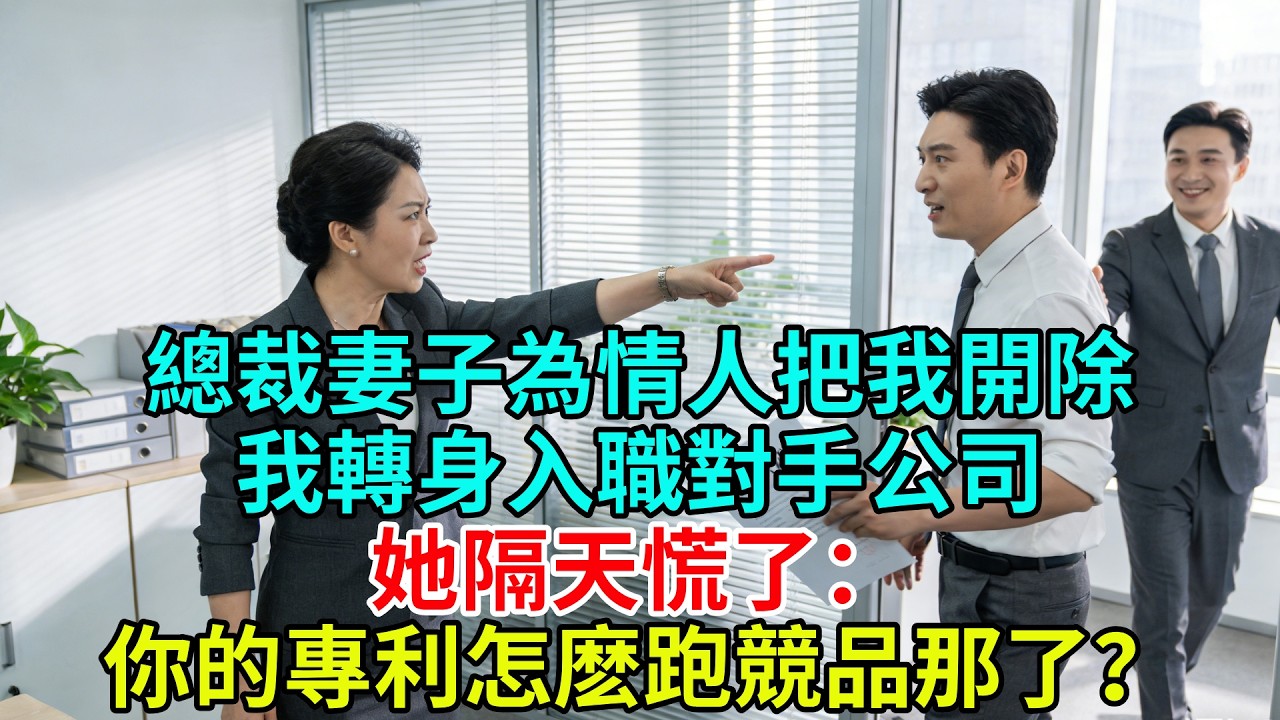 總裁妻子為情人把我開除，我轉身入職對手公司，她隔天慌了：你的專利怎麼跑競品那了？#故事頻道#故事#情感故事